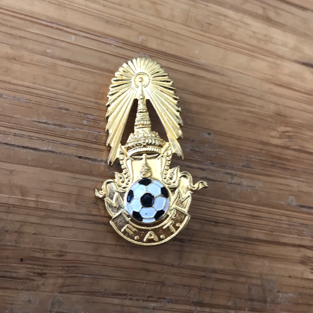 Futbol Association Of Thailand FAT Soccer Futbol Pin Gold Colored Metal